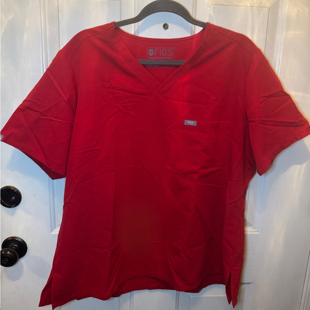 Red Figs Scrub Top – Size XXL – One Pocket